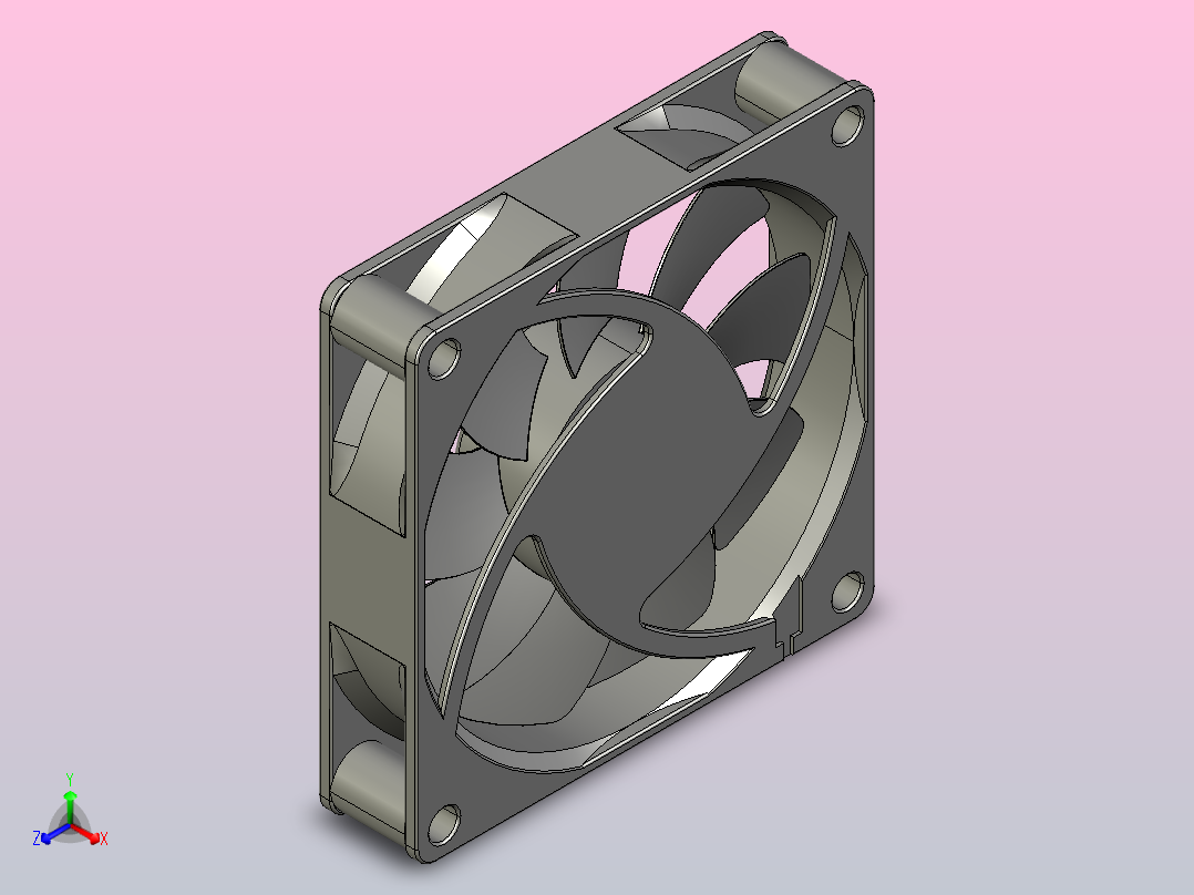 70×70×15mmDC轴流风机╱DC轴流风扇[TX7015H12]正等轴测图