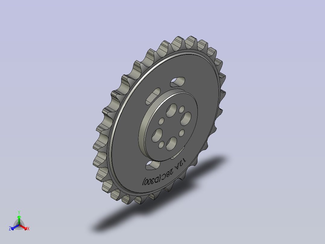 链轮12A05B28C(一体式正等轴测图