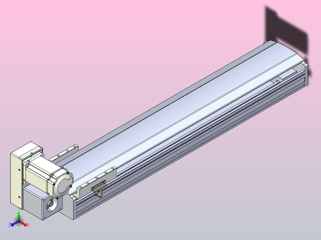 皮带直线轴半封闭可选导轨TPA-HNB-175D-140-L700-LU-C-P75-N3主视图