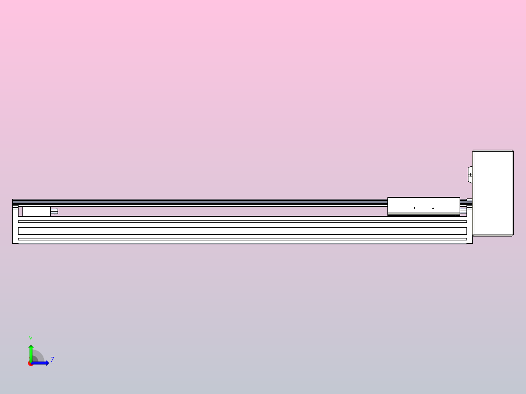 皮带直线轴半封闭可选导轨TPA-HNB-175D-140-L700-LU-C-P75-N3左视图