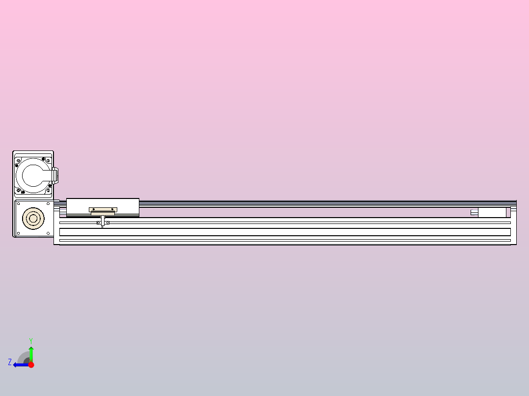 皮带直线轴半封闭可选导轨TPA-HNB-175D-140-L700-LU-C-P75-N3右视图