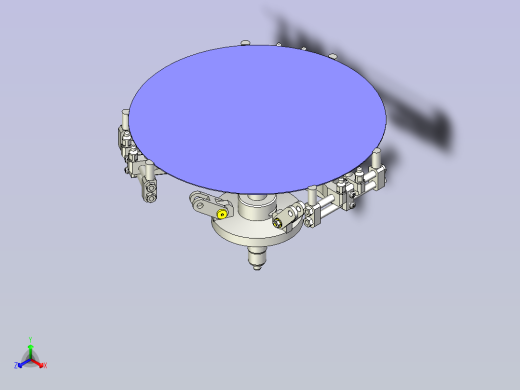 一种薄型圆板旋转夹紧机构3D图纸
