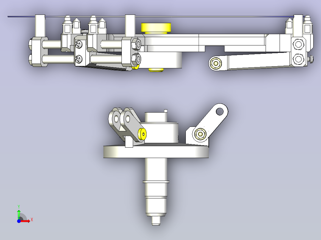 一种薄型圆板旋转夹紧机构3D图纸前视图