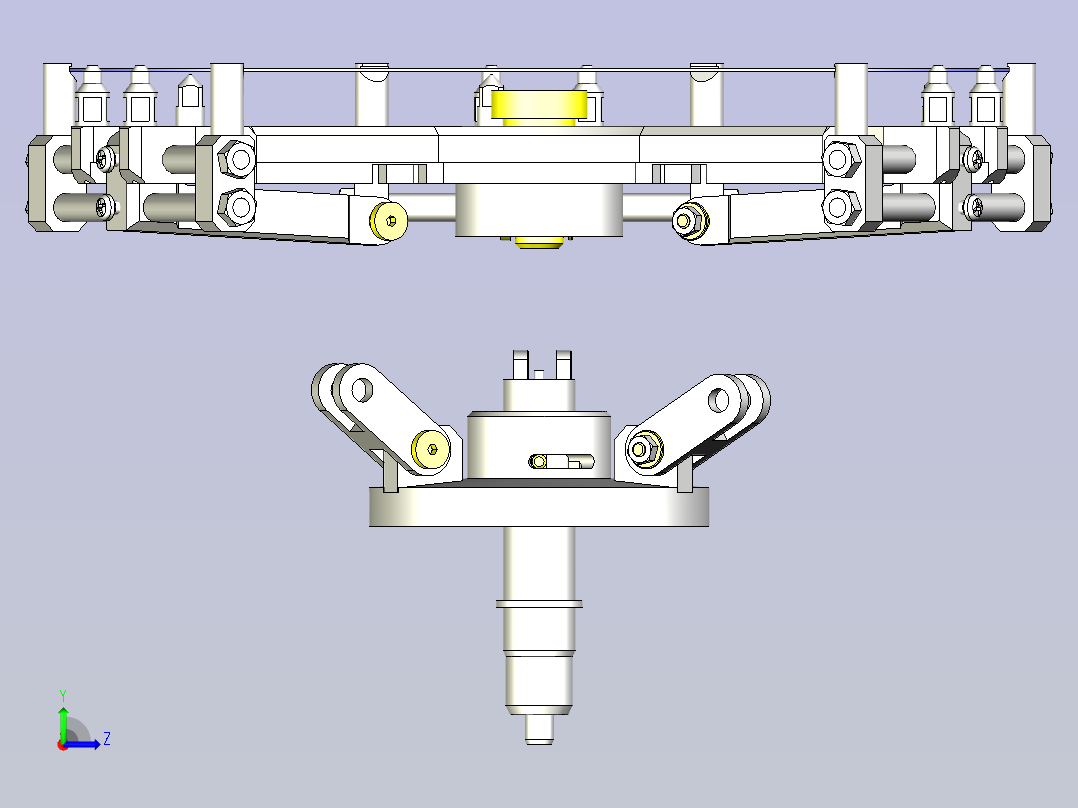 一种薄型圆板旋转夹紧机构3D图纸左视图