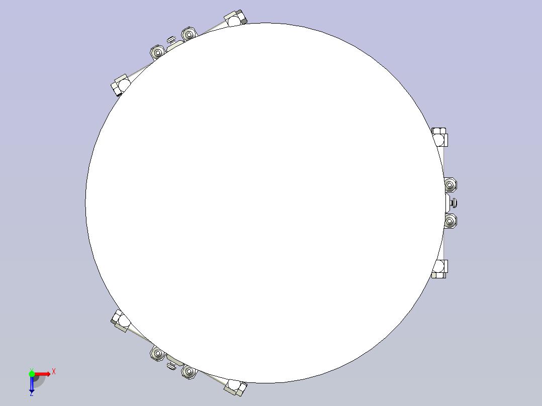 一种薄型圆板旋转夹紧机构3D图纸俯视图
