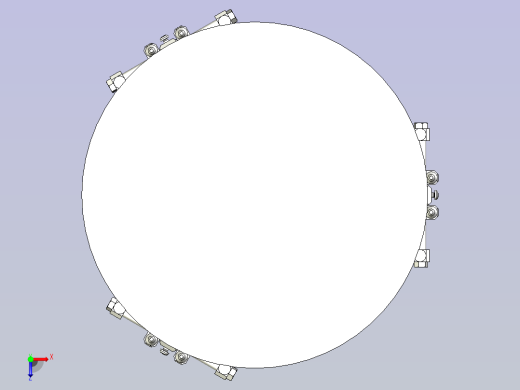 一种薄型圆板旋转夹紧机构3D图纸俯视缩略图