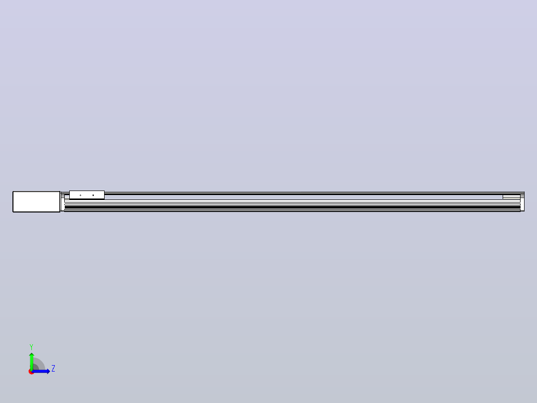 皮带直线轴半封闭可选导轨TPA-HNB-105D-90-L1250-MR-Y-P20-N3左视图