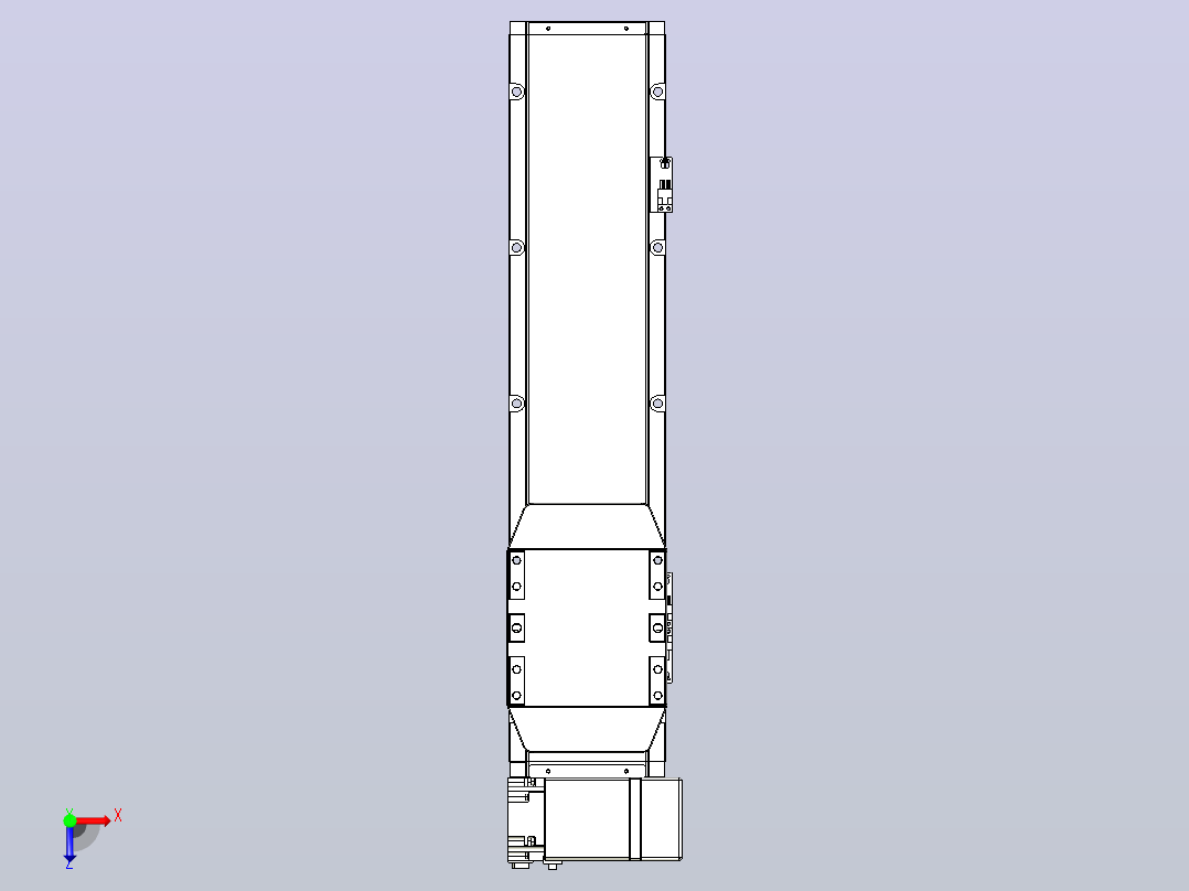 机器人皮带驱动直线轴TPA-GCB-150-P80-L400-RP-M75-N3俯视图