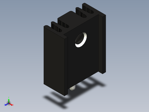 黑色散热器尺寸15 x 12 6 x 6 5 mm 11mm销固定.stp