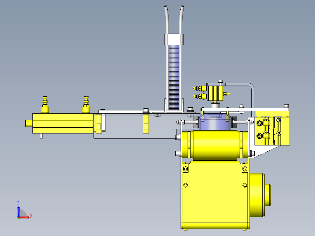 垂直堆积工件切割机构前视图