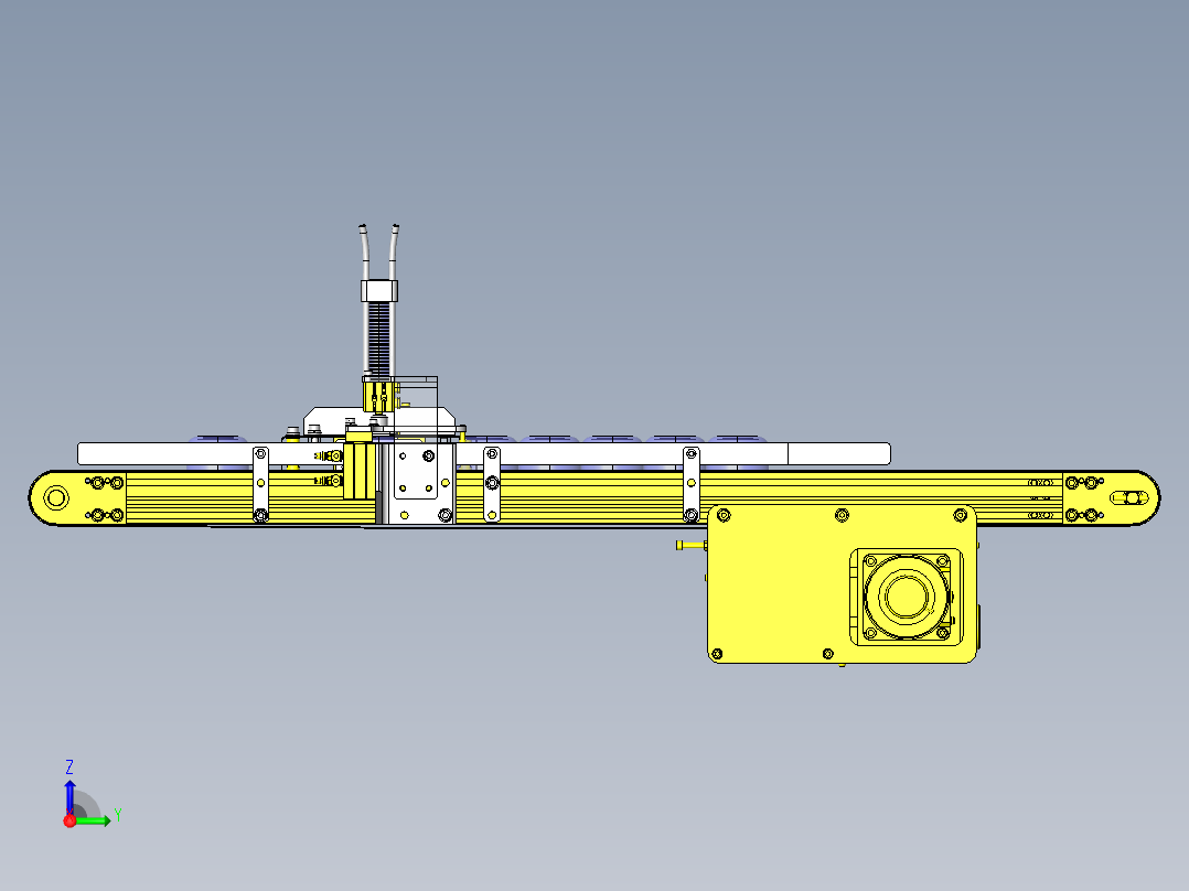 垂直堆积工件切割机构右视图