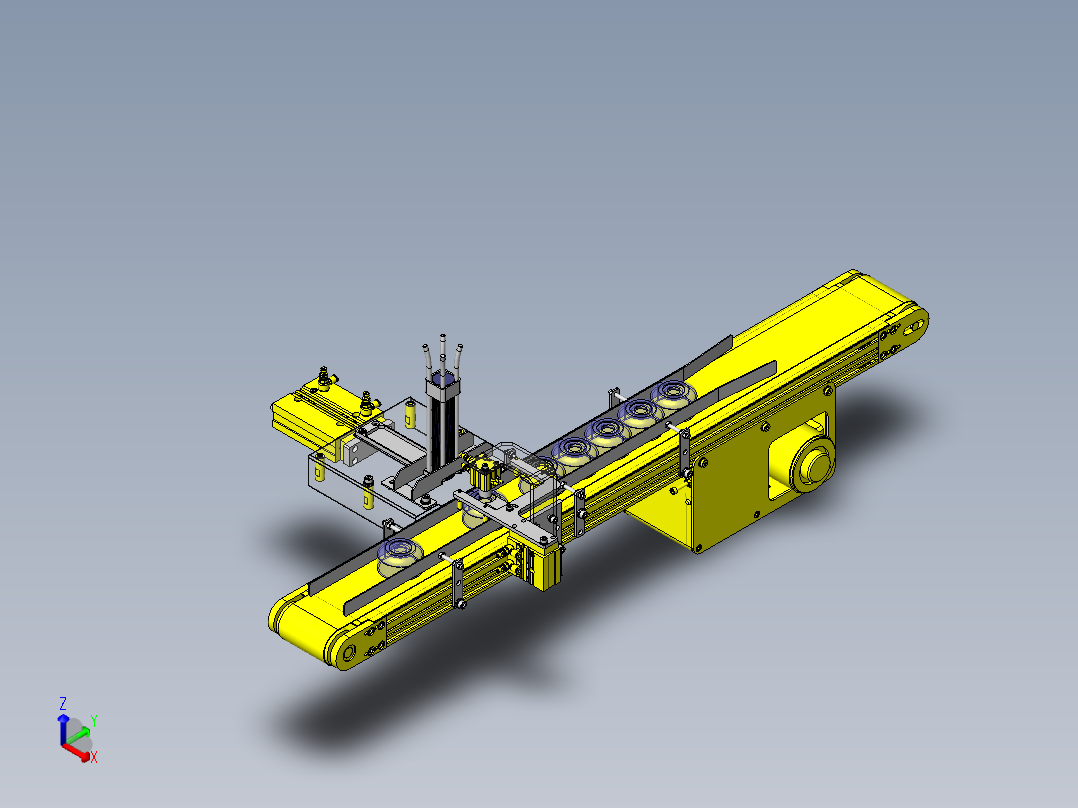 垂直堆积工件切割机构正等轴测图