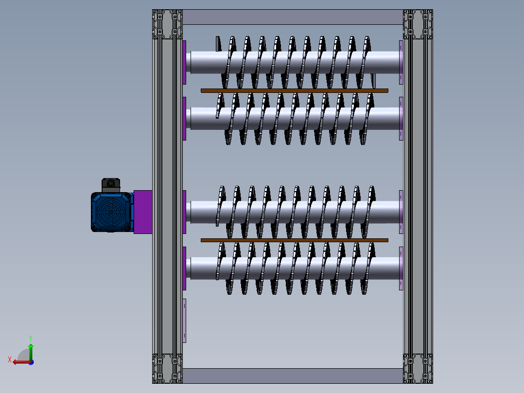静电除尘器用电极板清灰机构后视图