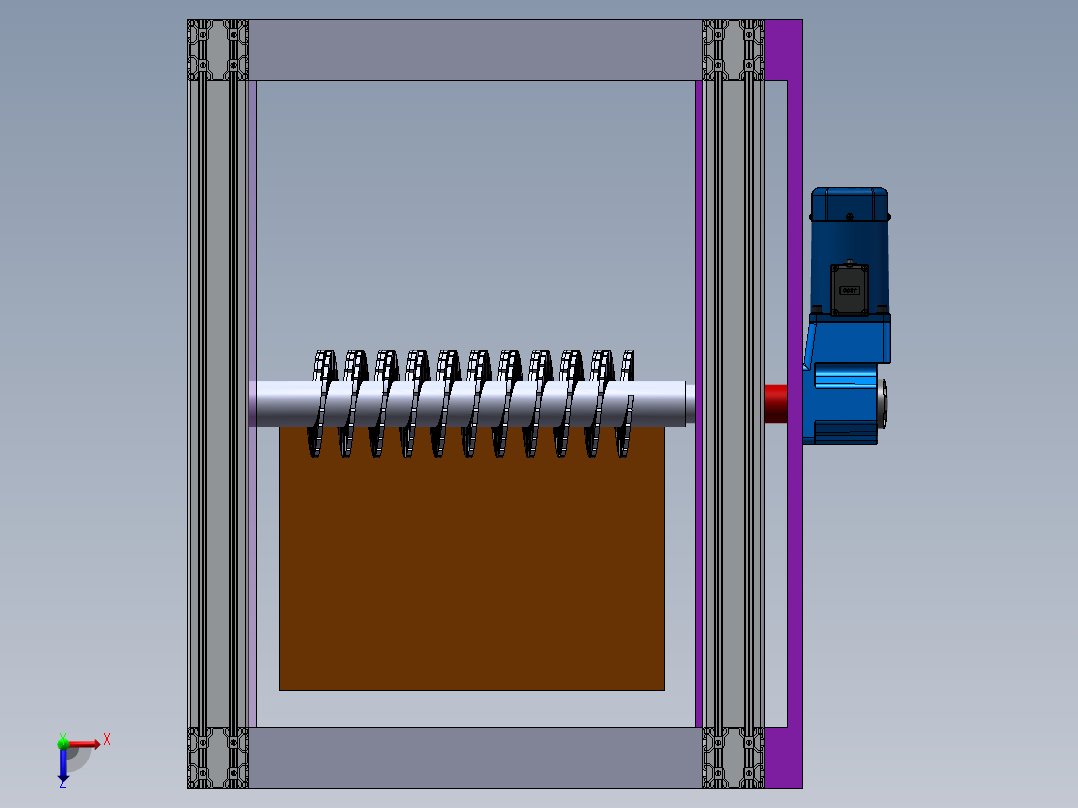静电除尘器用电极板清灰机构俯视图