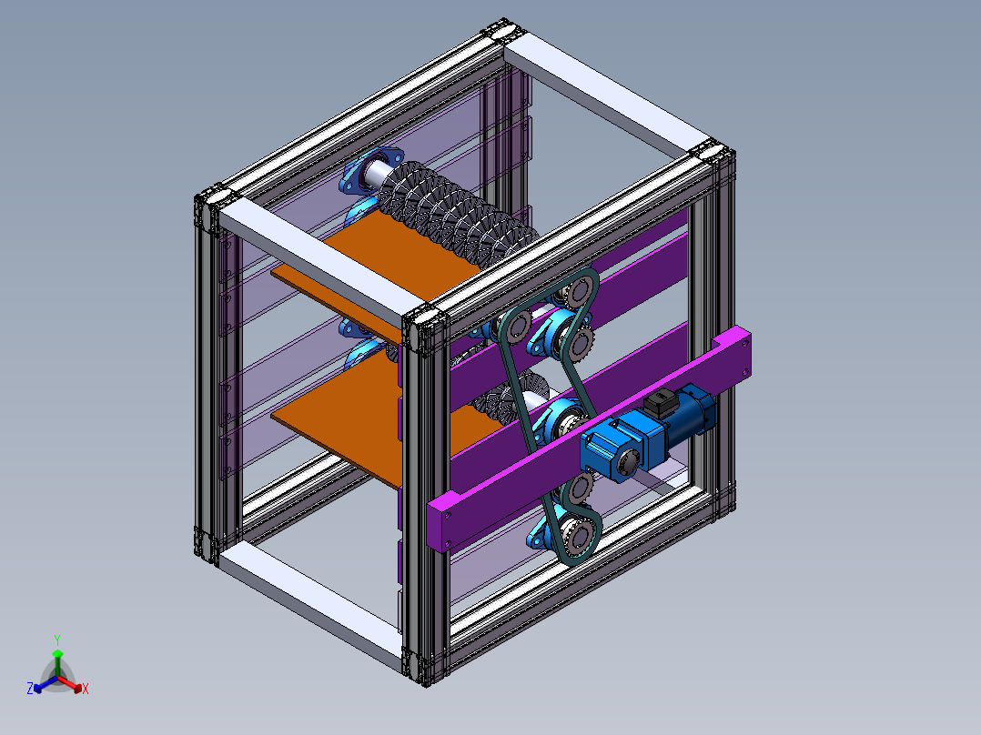 静电除尘器用电极板清灰机构正等轴测图