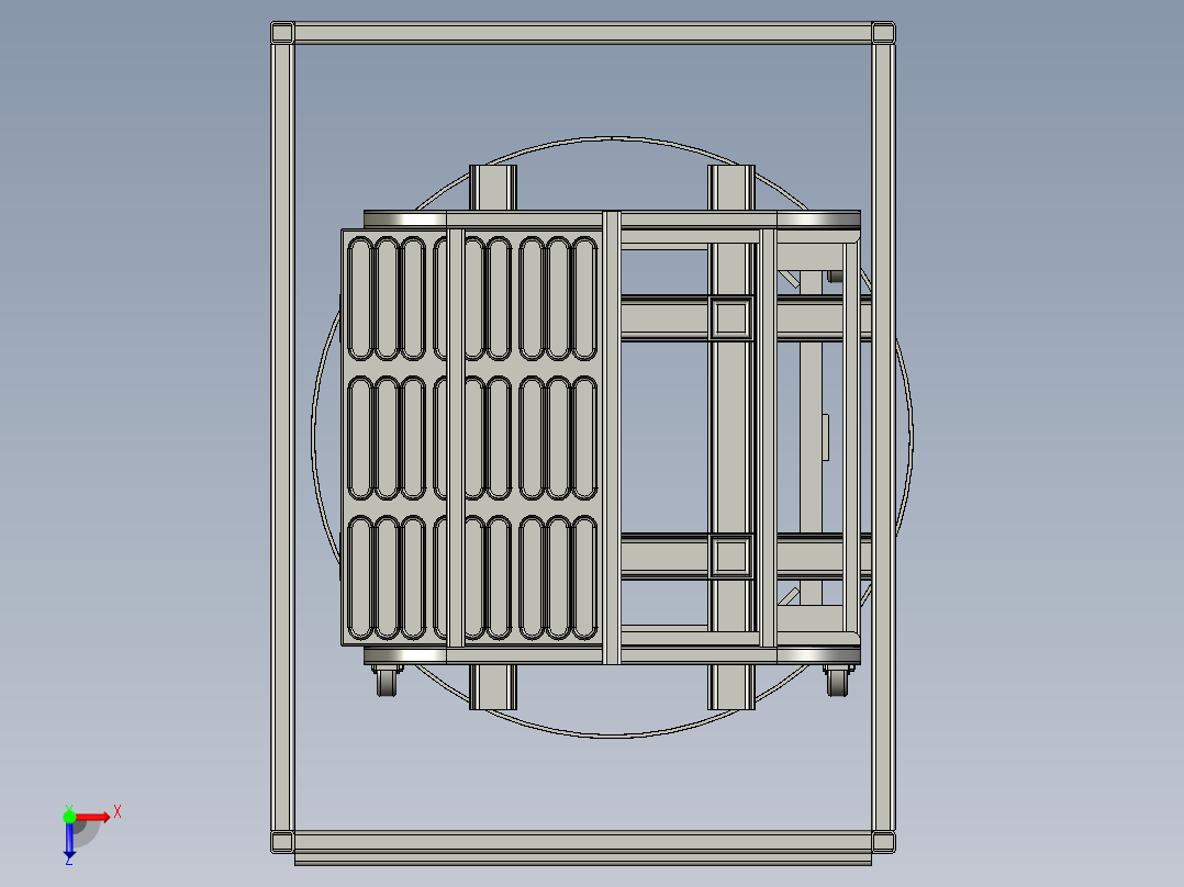 转动式托盘3D数模图纸 STEP格式俯视图