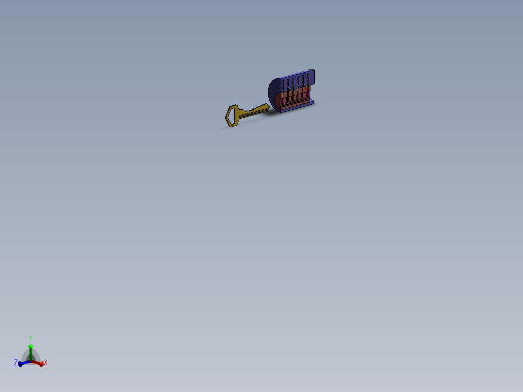 钥匙开锁动画示意（SW2012含特征源文件及运动算例