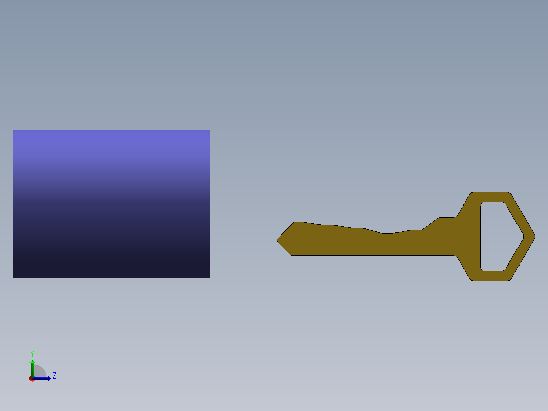 钥匙开锁动画示意（SW2012含特征源文件及运动算例左视图