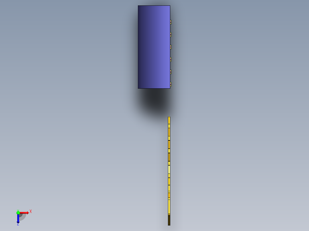 钥匙开锁动画示意（SW2012含特征源文件及运动算例俯视图