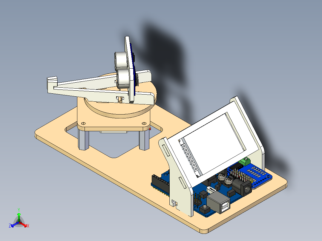 Arduino迷你雷达探测正等轴测图