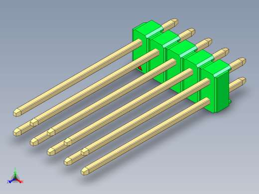 彩色公头100mil（2.54mm）系列-DS1021_green_2x05p_100mil_Type19_rev1.0