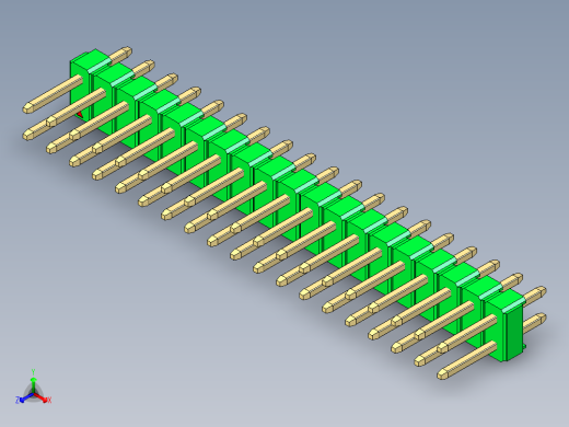 彩色公头100mil（2.54mm）系列-DS1021_green_2x19p_100mil_Type1_rev1.0