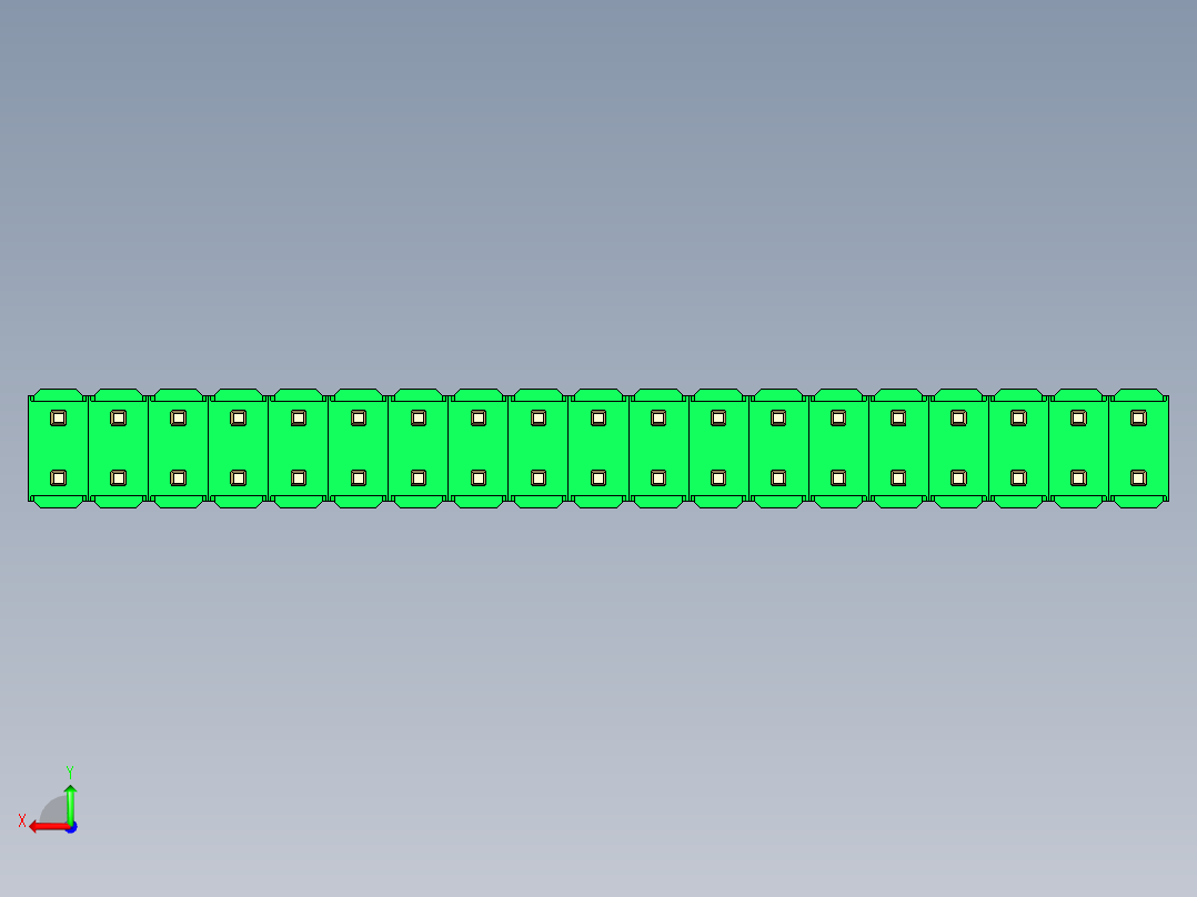 彩色公头100mil（2.54mm）系列-DS1021_green_2x19p_100mil_Type1_rev1.0后视图