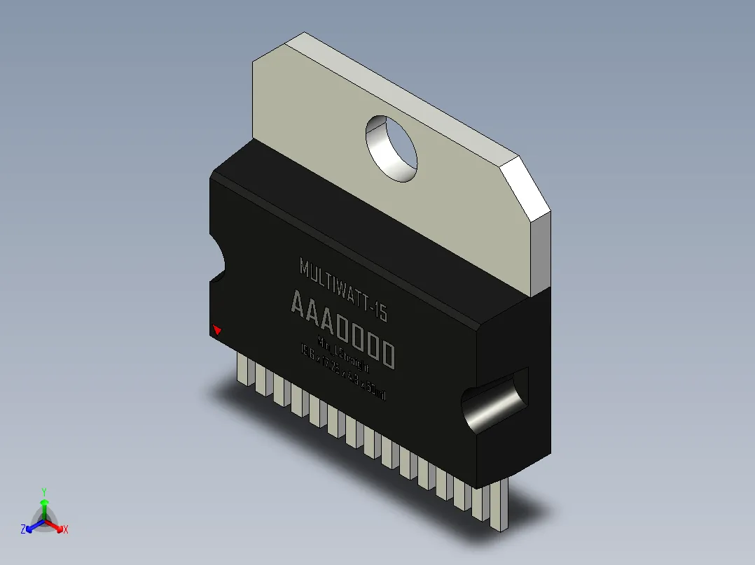 multiwatt-ST 封装-MULTIWATT-15_Min_LStraight_rev1.1正等轴测图
