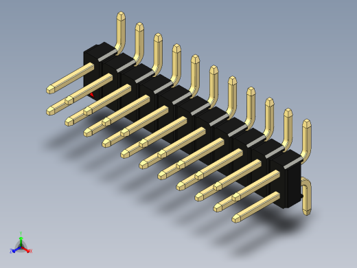 彩色公排针 100mil 2.54mm 系列-DS1022_black_22p_100mil_TypeSMT_rev1.0
