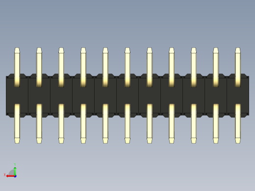 彩色公排针 100mil 2.54mm 系列-DS1022_black_22p_100mil_TypeSMT_rev1.0后视缩略图