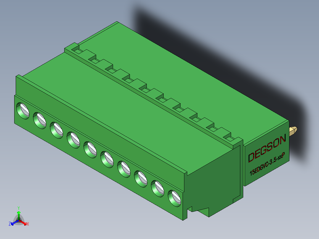 15EDG-3.5-10P(V-Hhb)正等轴测图