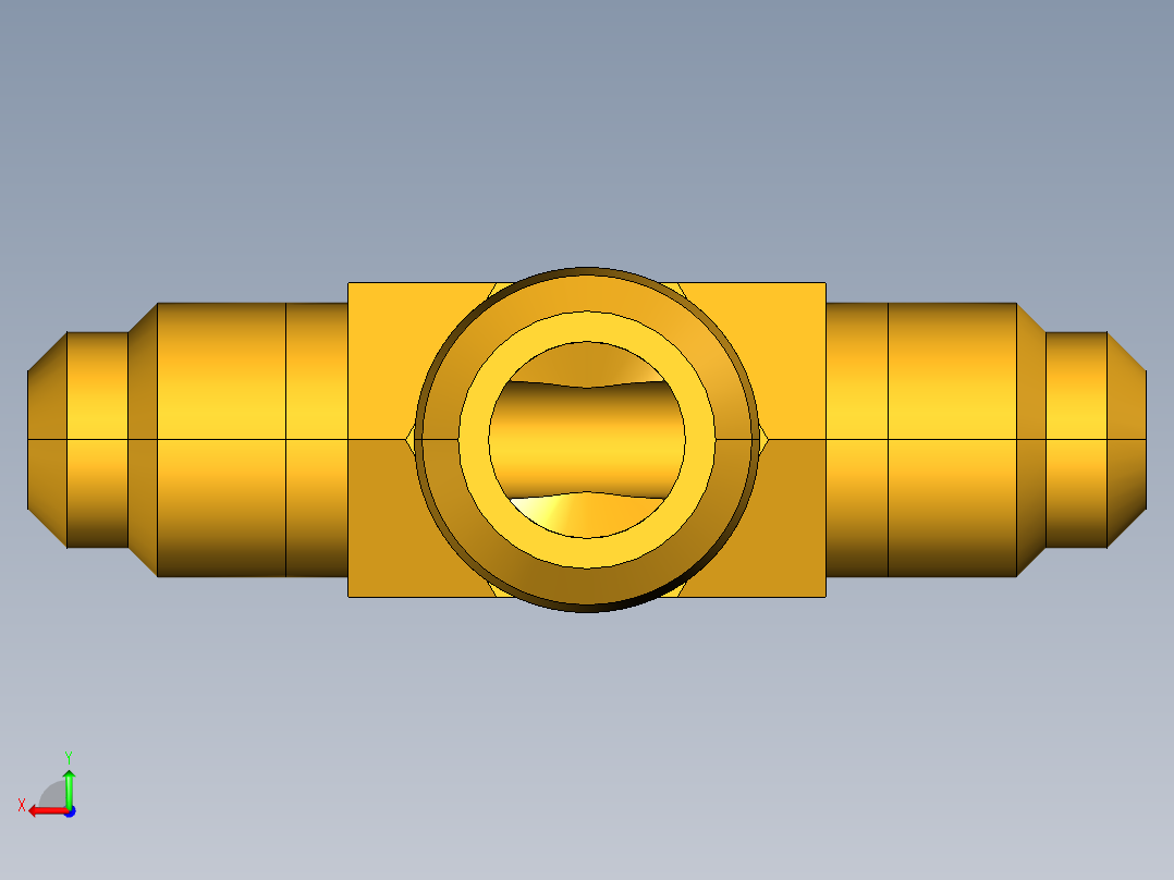 扩口式工业通用硬管接头Male Branch Tee 145F-4-4后视图
