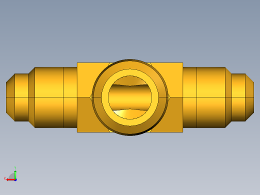 扩口式工业通用硬管接头Male Branch Tee 145F-4-4后视缩略图