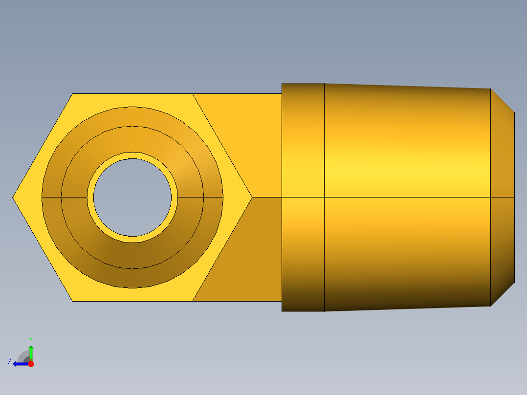 扩口式工业通用硬管接头Male Branch Tee 145F-4-4右视图