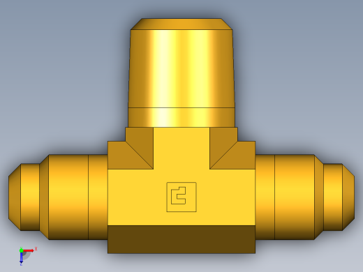 扩口式工业通用硬管接头Male Branch Tee 145F-4-4俯视缩略图