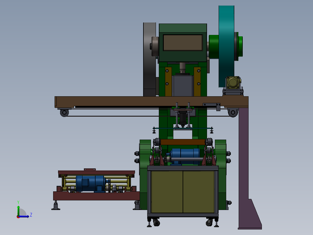 冲床自动上下料机3D模型图纸 非标自动化机械3D图纸设计左视图