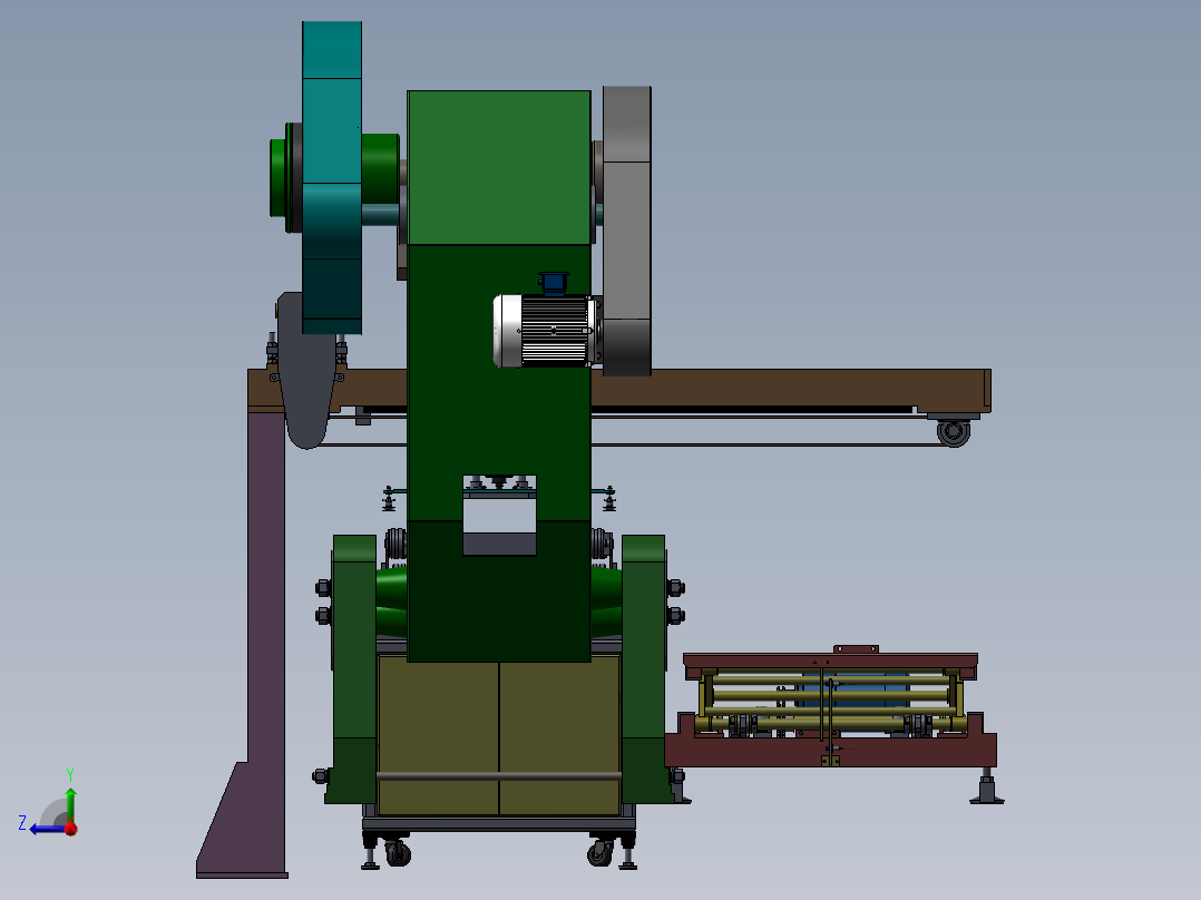 冲床自动上下料机3D模型图纸 非标自动化机械3D图纸设计右视图