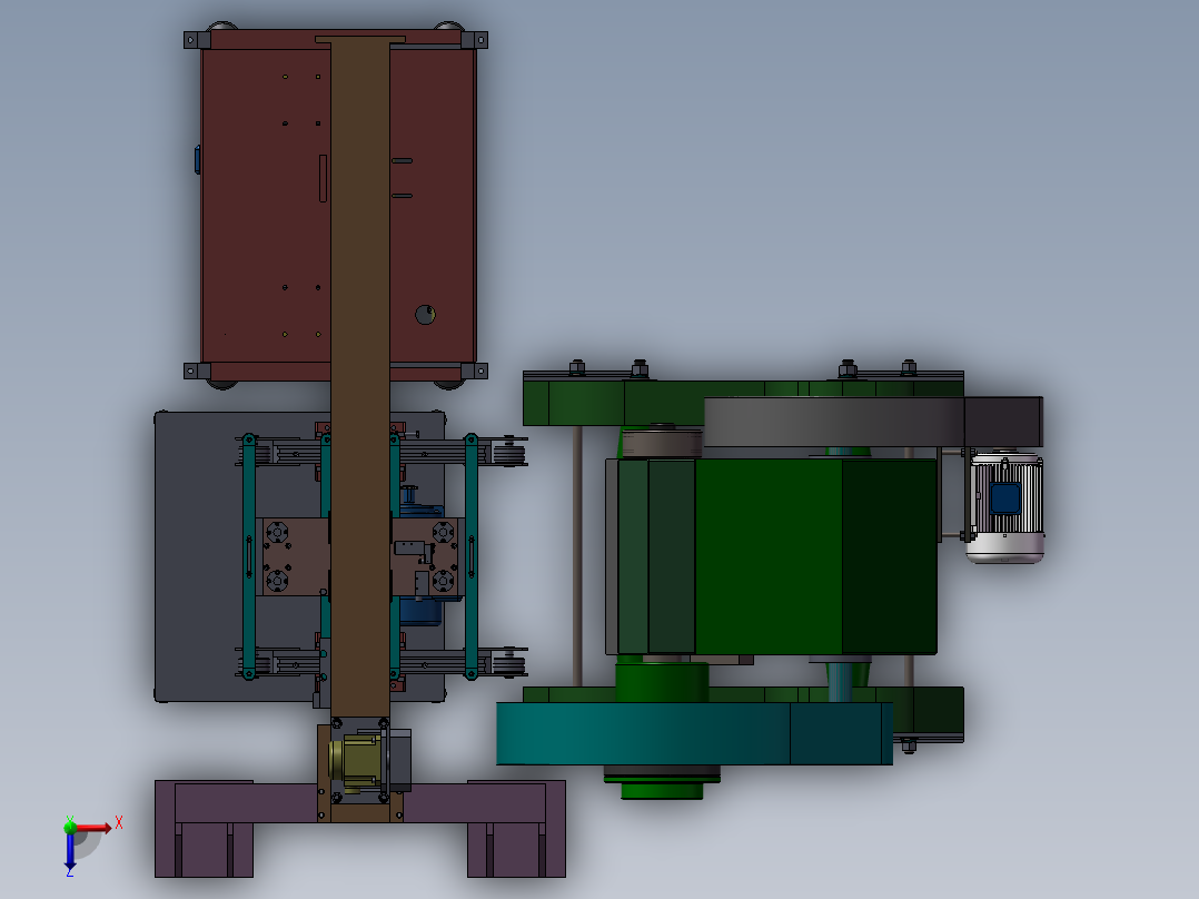 冲床自动上下料机3D模型图纸 非标自动化机械3D图纸设计俯视图