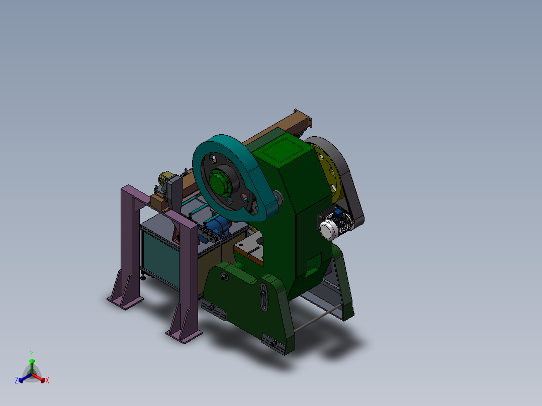 冲床自动上下料机3D模型图纸 非标自动化机械3D图纸设计正等轴测图