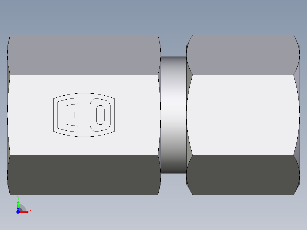 卡套式工业通用硬管接头EO_Swivel_connector_GAI10ZLMCF前视图