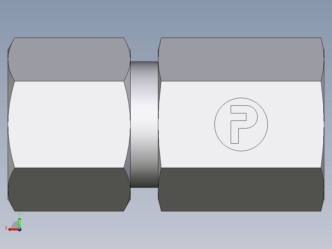 卡套式工业通用硬管接头EO_Swivel_connector_GAI10ZLMCF后视图