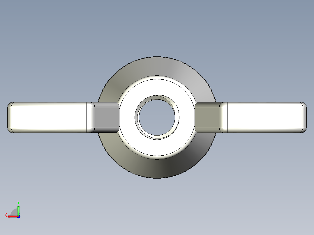 蝶形螺母-WING NUT M3 x 05mm Thread.x_t后视图