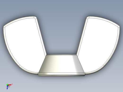 蝶形螺母-WING NUT M3 x 05mm Thread.x_t俯视缩略图