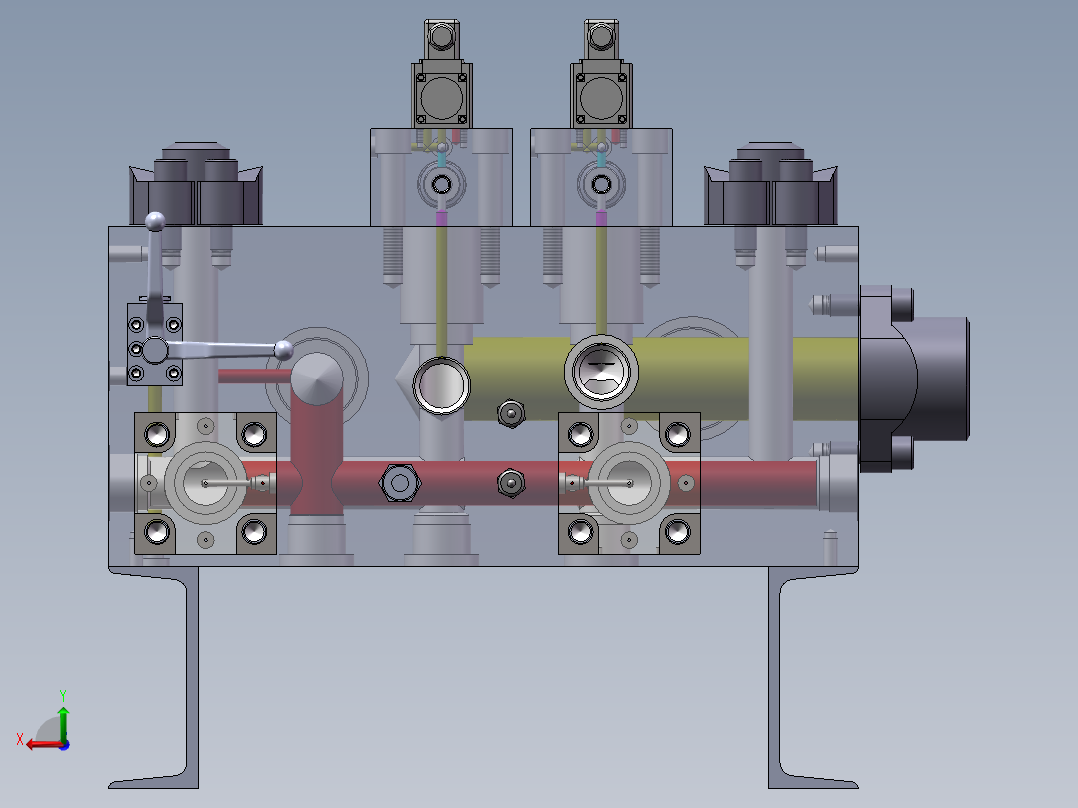 双泵大流量调压阀组后视图