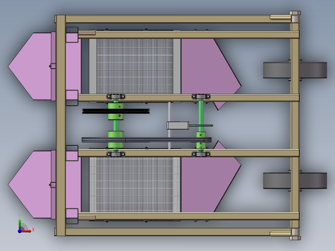 振动筛式花生收获机的设计p含SW三维+二维+说明书前视图