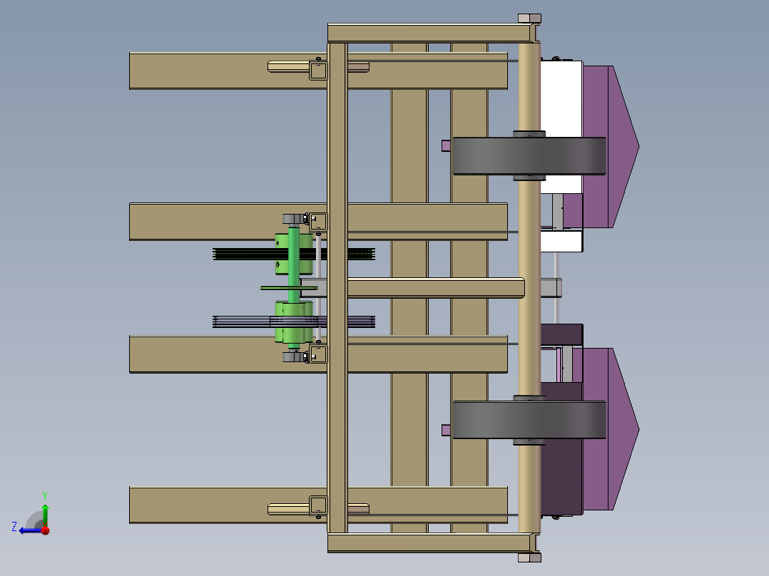 振动筛式花生收获机的设计p含SW三维+二维+说明书右视图