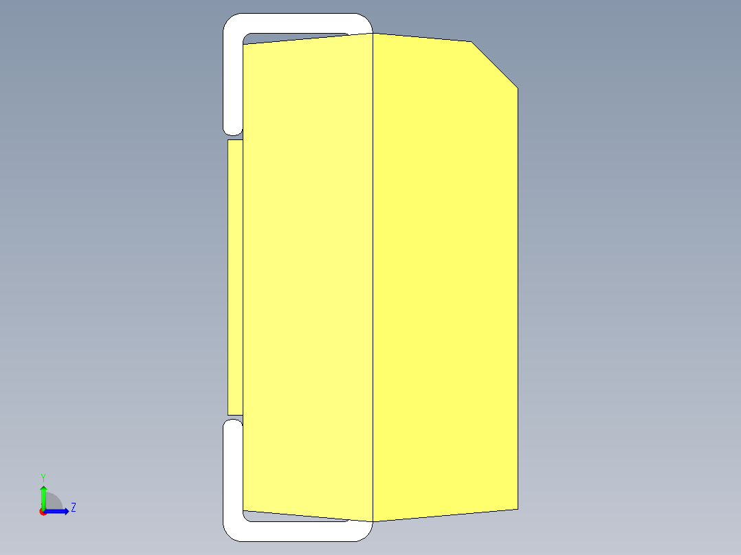 钽表面贴装电容，尺寸B（EIA 3528-21）长3.5 x宽2.8 x高1.9毫米左视图