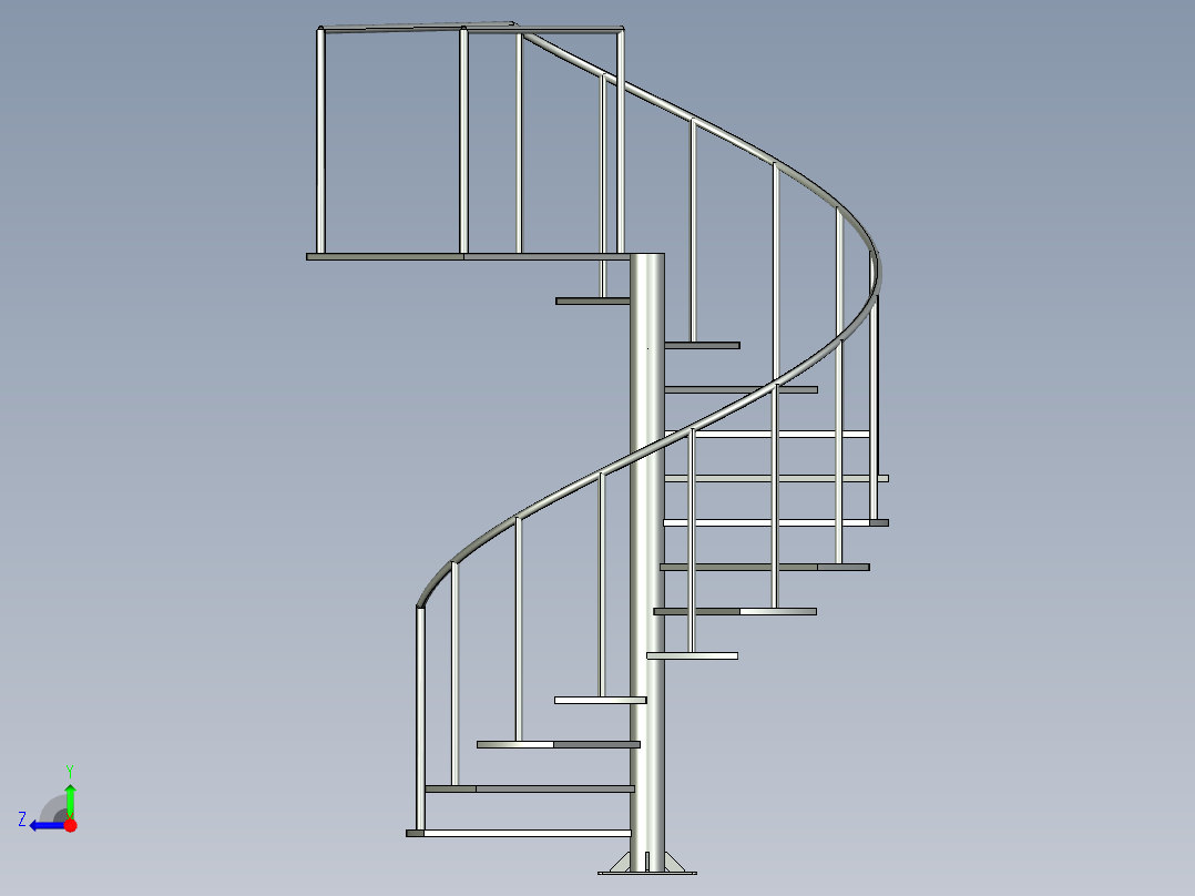 螺旋楼梯高度2500毫米右视图