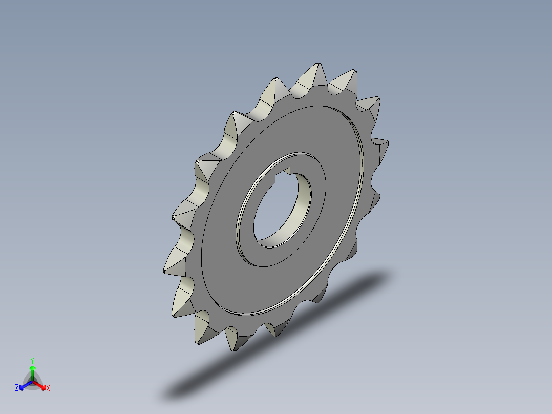 链轮-Sprocket_16-30-7-Y-Y__1.5_.stp正等轴测图