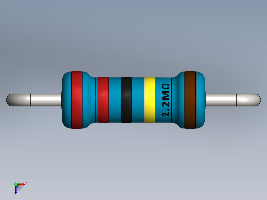 电容器 二极管 电阻器-Resistor 2.2M Ohm Blue主视图